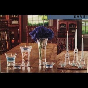 PartyLite Clarity Taper/Tealight Holder Set